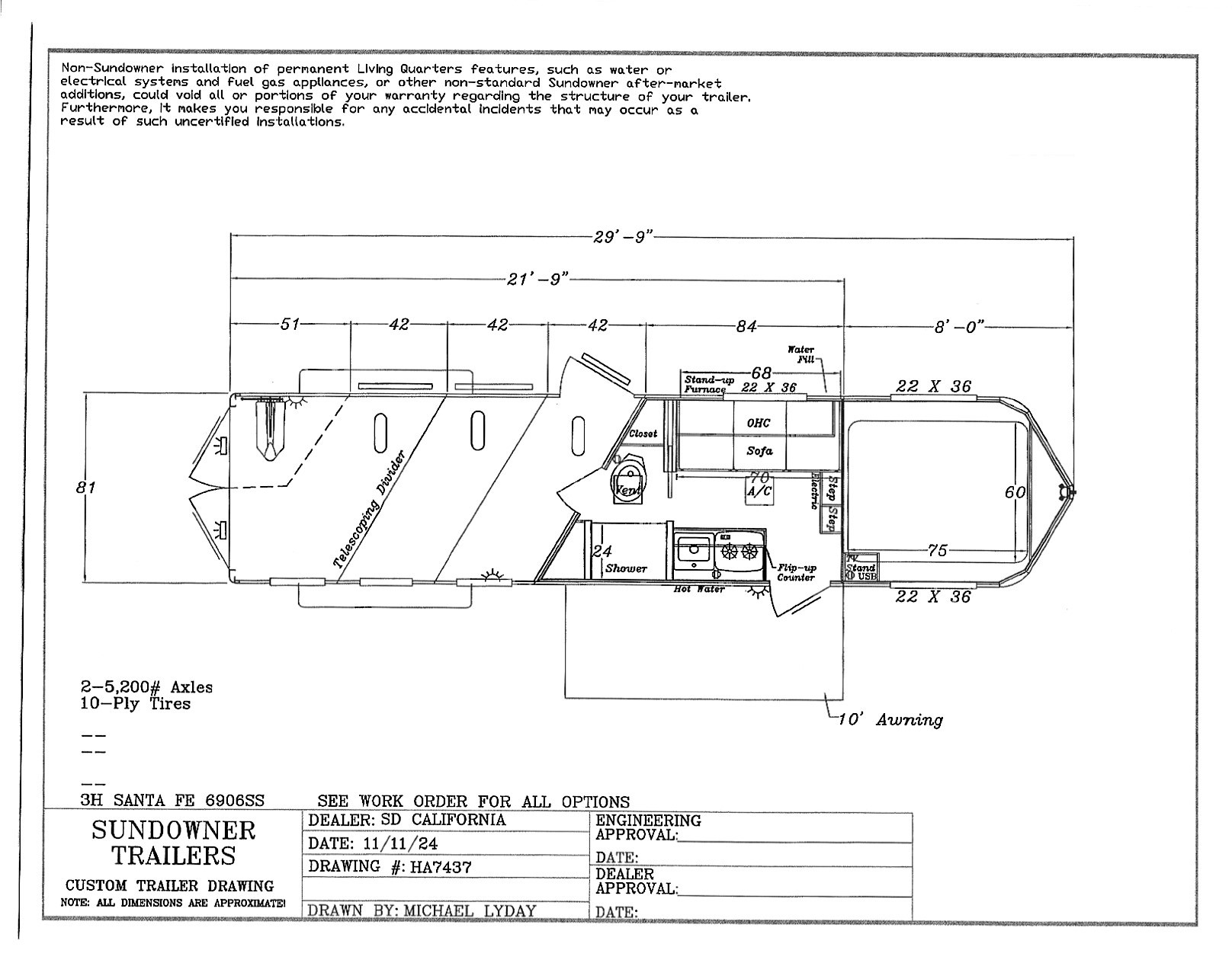 2025 Sundowner LQ 3H SANTA FE WB 6906 LQ